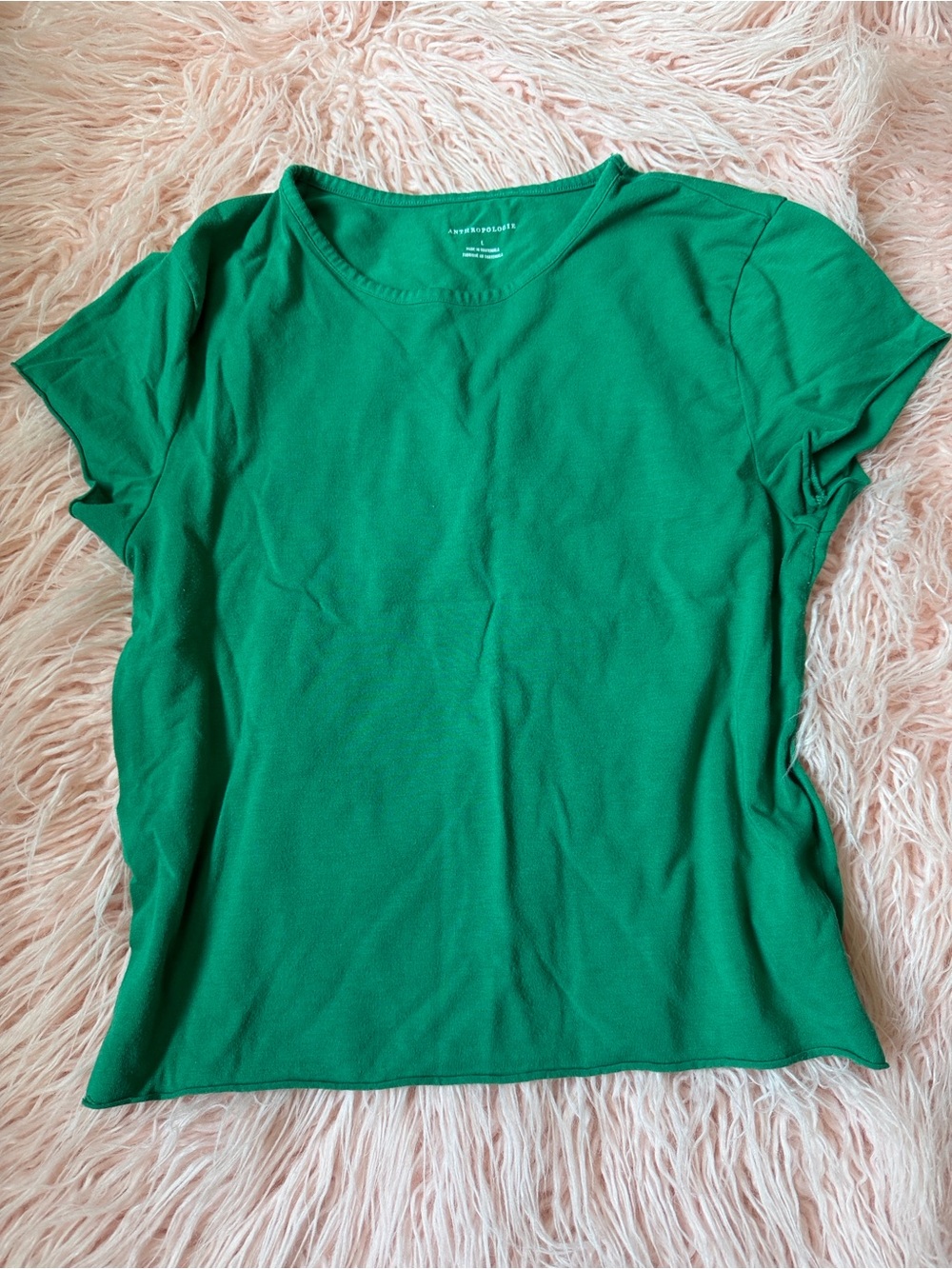 Anthropologie Kelly Green Short-Sleeve Crew Tee
